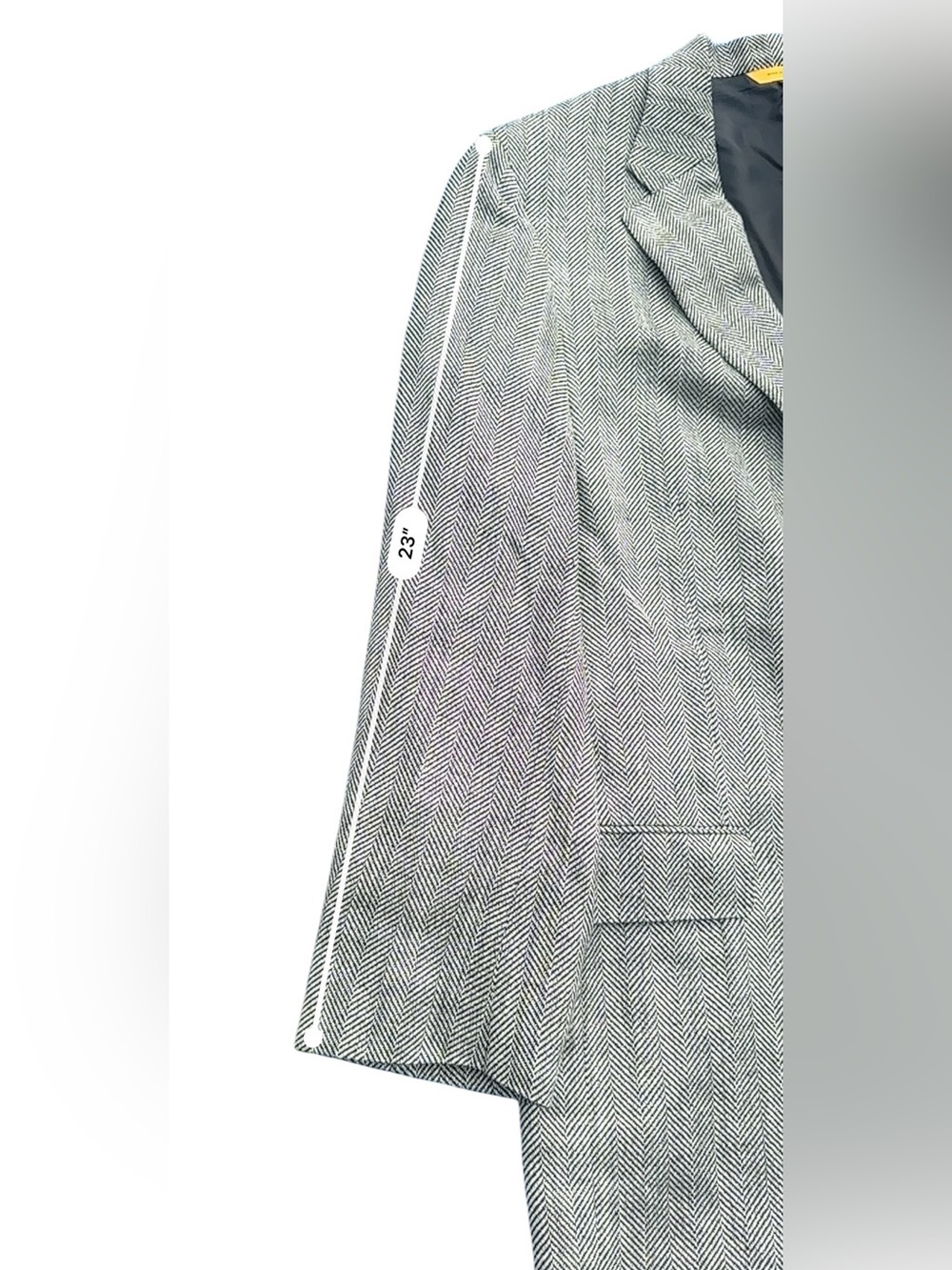 Hickey Freeman 44R Black Gray Sport Coat Blazer Houndstooth USA Made - Picture 13 of 13